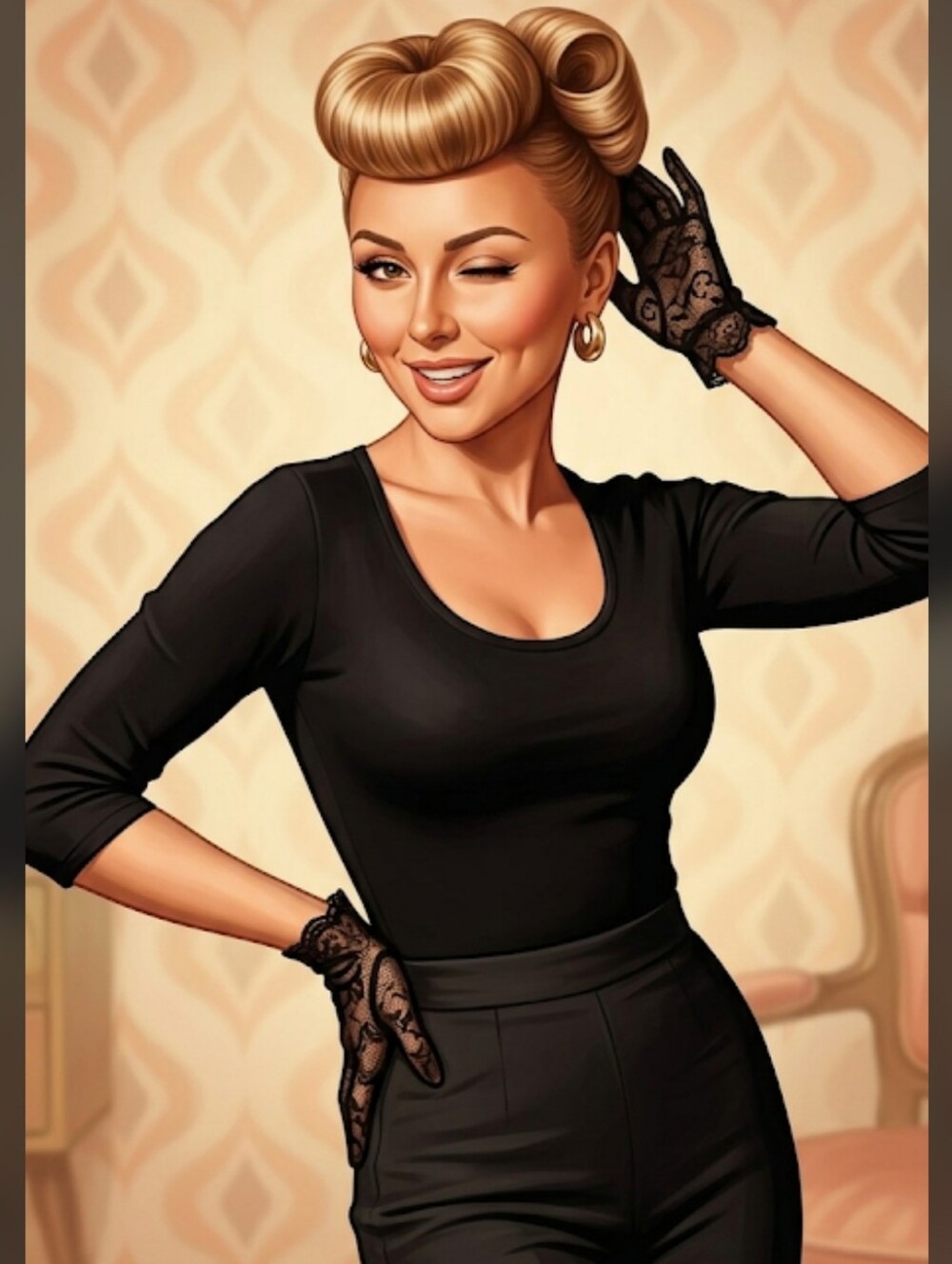 NEW Yoshuyuki No Heat Hair Hollers The Bump Hair Style 40s 50s Pin Up Girl #3050